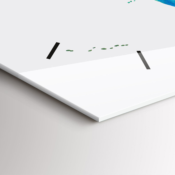 Zegar szklany poziomy Akwarel mapa świata