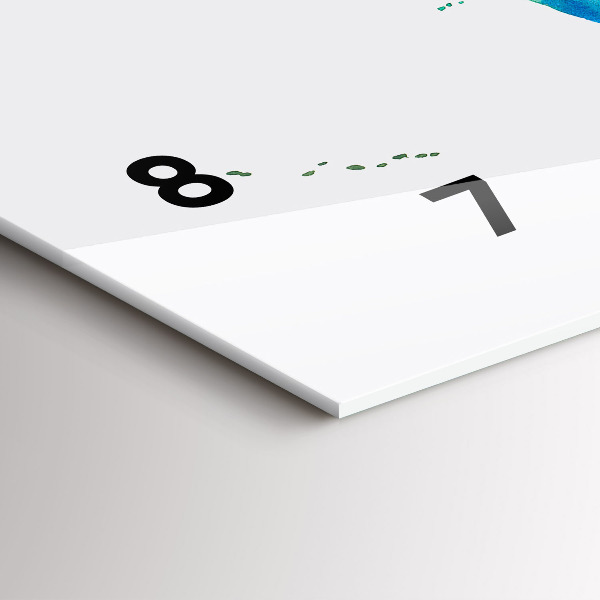 Zegar szklany poziomy Akwarel mapa świata