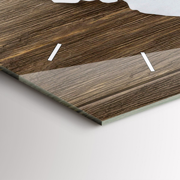 Zegar szklany poziomy Mapa Świata na deskach