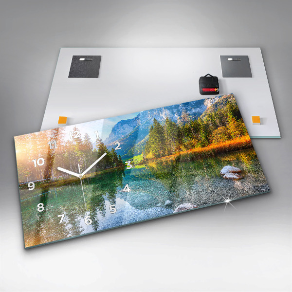 Zegar szklany poziomy Rzeka góry Krajobraz