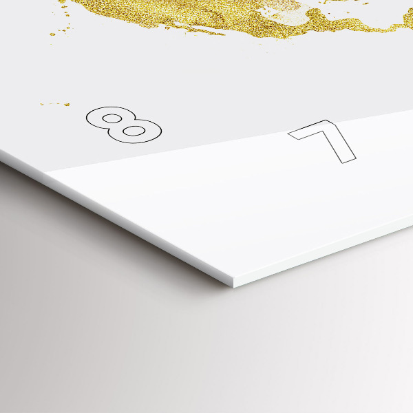 Zegar szklany poziomy Złota mapa świata