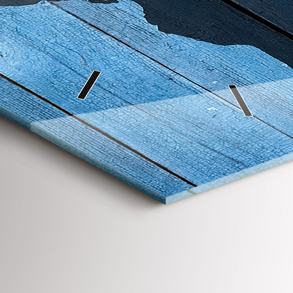 Zegar szklany poziomy Mapa świata deski