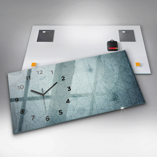 Zegar szklany poziomy Vintage Mapa