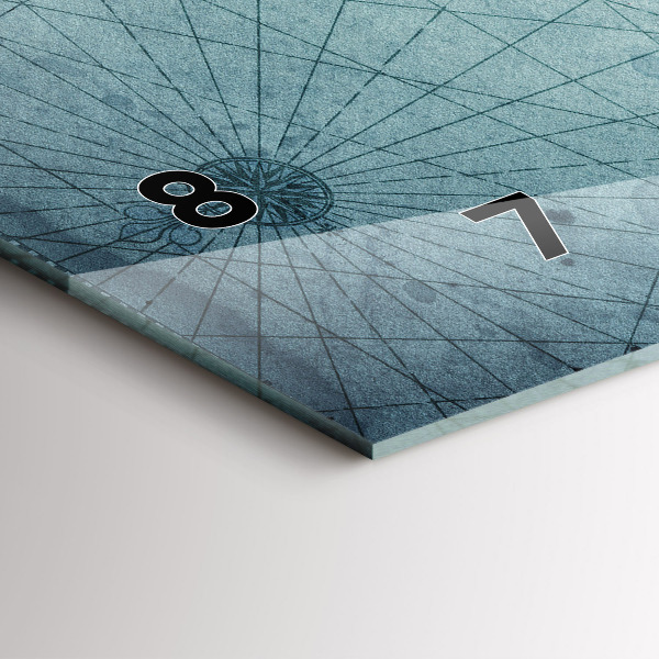 Zegar szklany poziomy Vintage Mapa