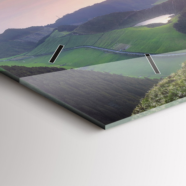 Zegar szklany poziomy Górski Krajobraz