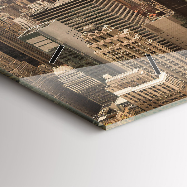 Zegar szklany poziomy Krajobraz miasto