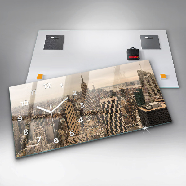 Zegar szklany poziomy Krajobraz miasto