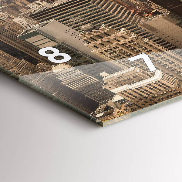 Zegar szklany poziomy Krajobraz miasto