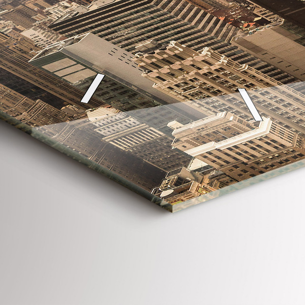 Zegar szklany poziomy Krajobraz miasto