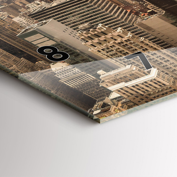 Zegar szklany poziomy Krajobraz miasto