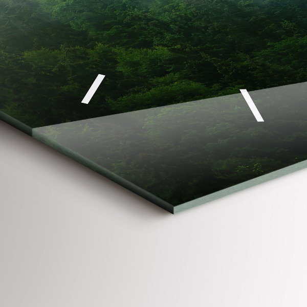 Zegar ścienny poziomy Mglisty las