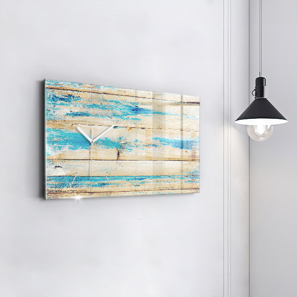 Zegar ścienny poziomy Porysowane drewno