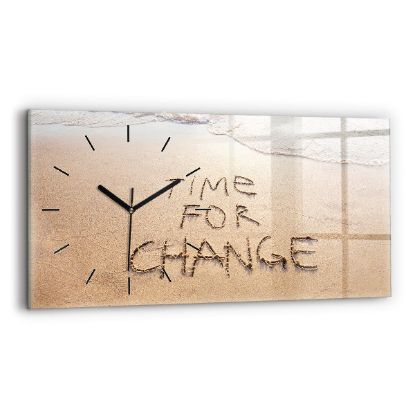 Zegar ścienny poziomy Cytat na plaży