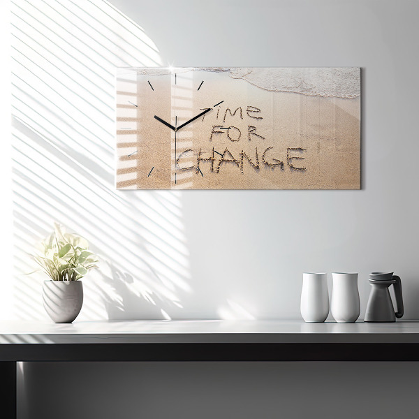 Zegar ścienny poziomy Cytat na plaży