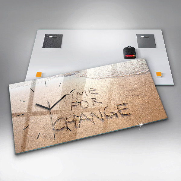 Zegar ścienny poziomy Cytat na plaży