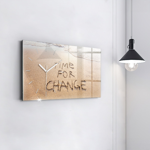 Zegar ścienny poziomy Cytat na plaży