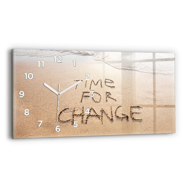Zegar ścienny poziomy Cytat na plaży