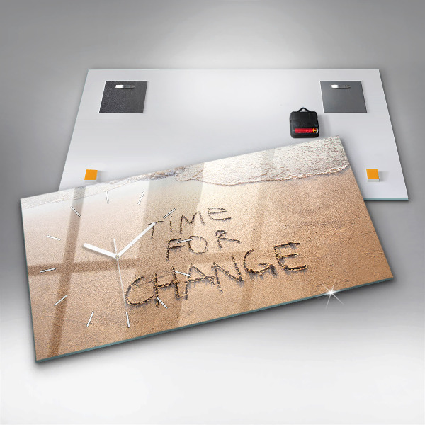 Zegar ścienny poziomy Cytat na plaży