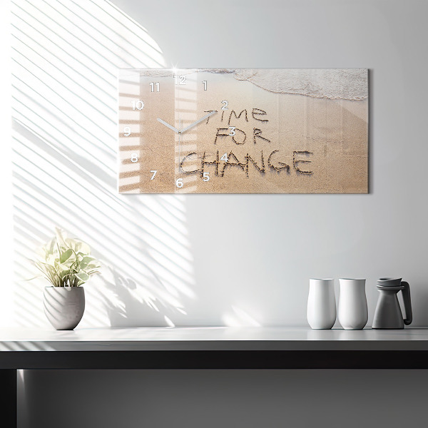 Zegar ścienny poziomy Cytat na plaży