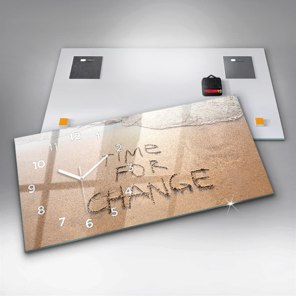 Zegar ścienny poziomy Cytat na plaży