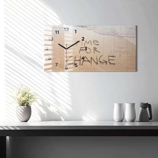 Zegar ścienny poziomy Cytat na plaży