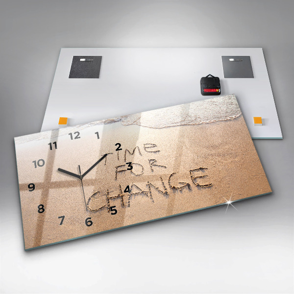 Zegar ścienny poziomy Cytat na plaży