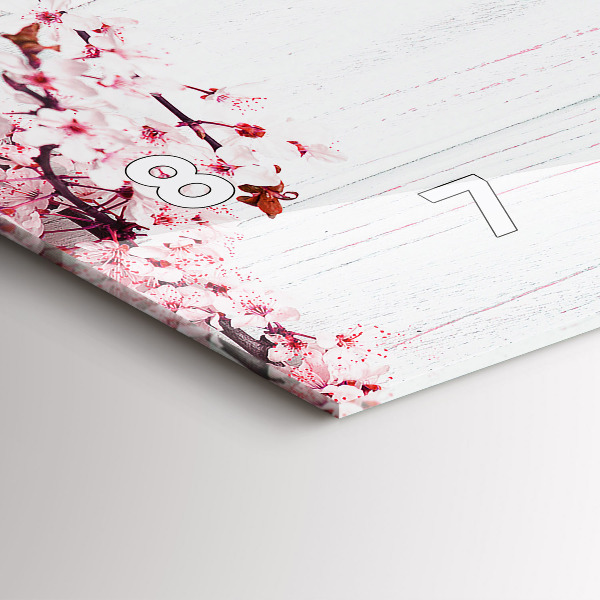 Zegar ścienny poziomy Wiosenne kwiaty