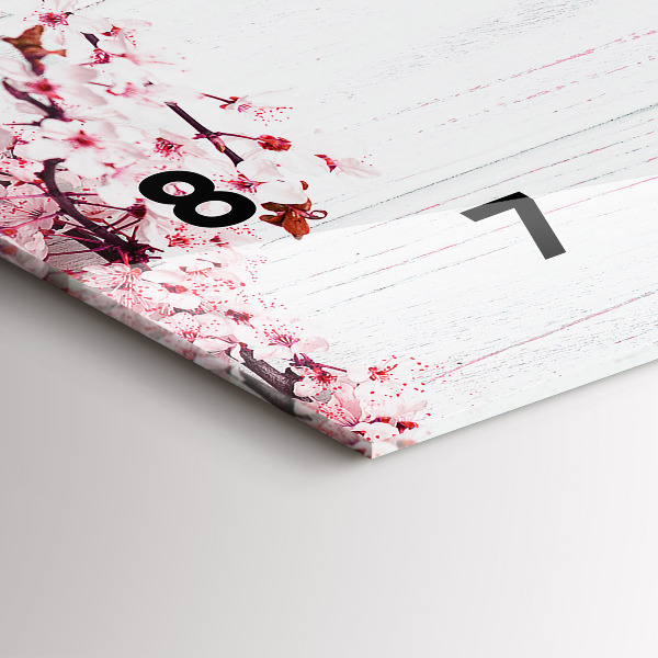 Zegar ścienny poziomy Wiosenne kwiaty