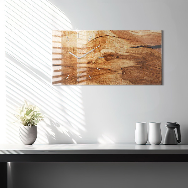 Zegar ścienny poziomy Tekstura drewna