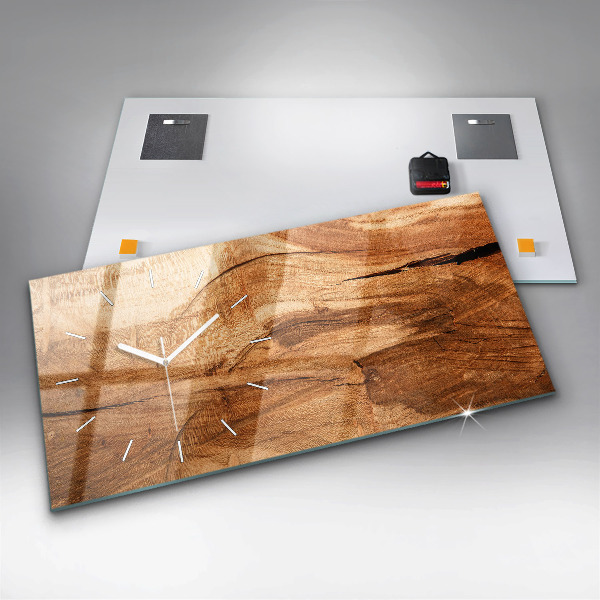 Zegar ścienny poziomy Tekstura drewna