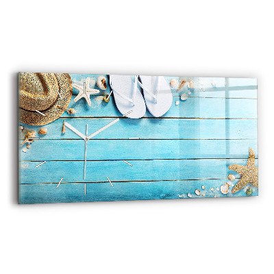 Zegar ścienny poziomy Wakacyjne akcesoria
