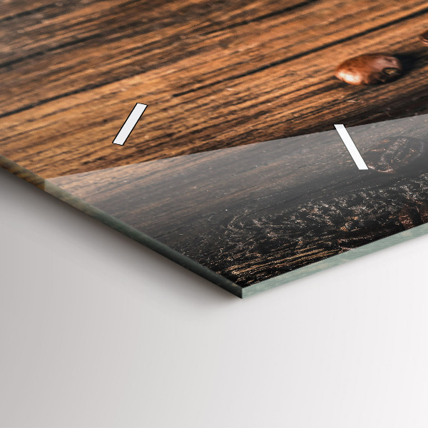 Zegar poziomy Filiżanka i ziarna kawy