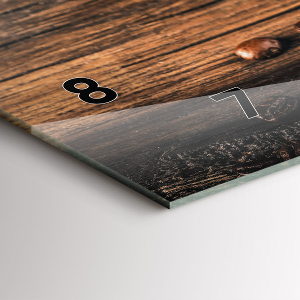 Zegar poziomy Filiżanka i ziarna kawy