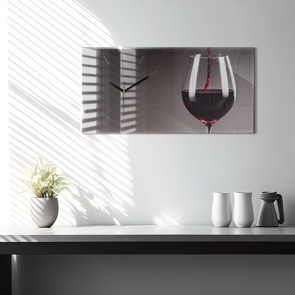 Zegar poziomy Lampka czerwonego wina