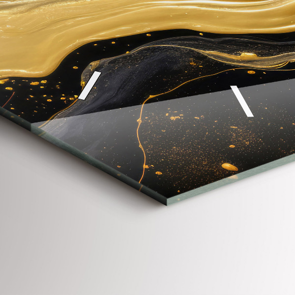 Zegar poziomy Złoty marmur