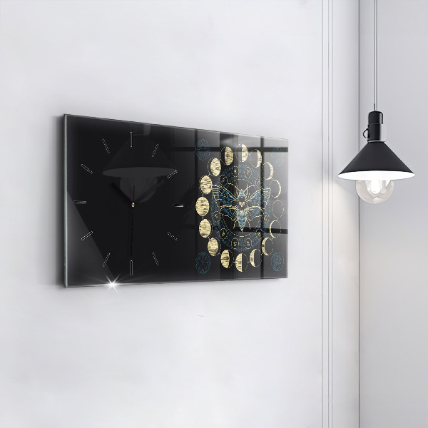 Zegar szklany poziomy Fazy księżyca i owad