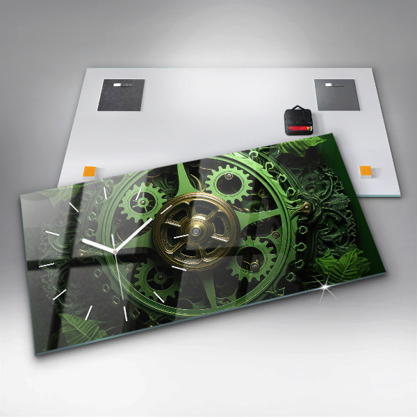 Zegar poziomy Zielony mechanizm