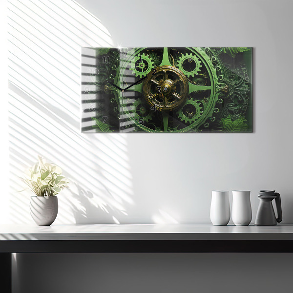 Zegar poziomy Zielony mechanizm