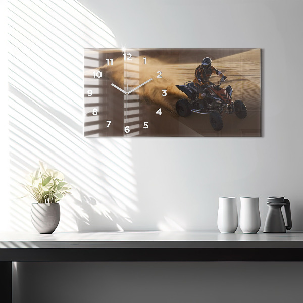 Zegar ścienny poziomy Quad na pustyni