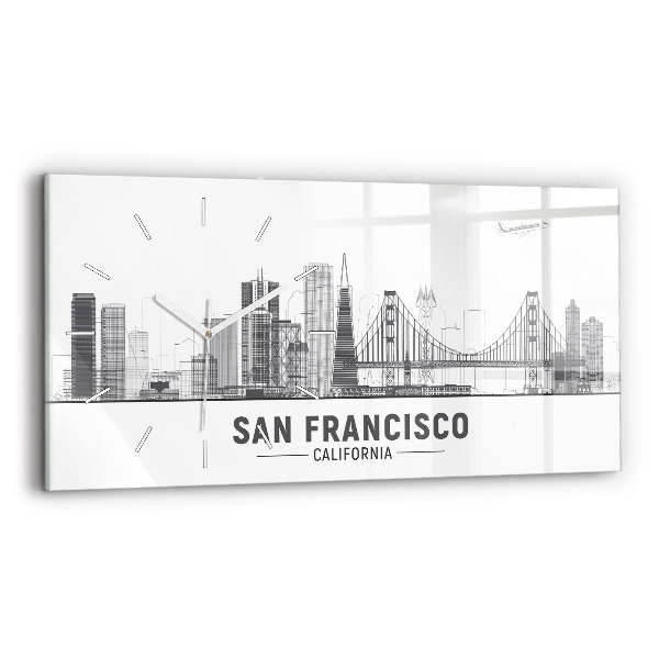 Zegar ścienny poziomy Panorama San Francisco