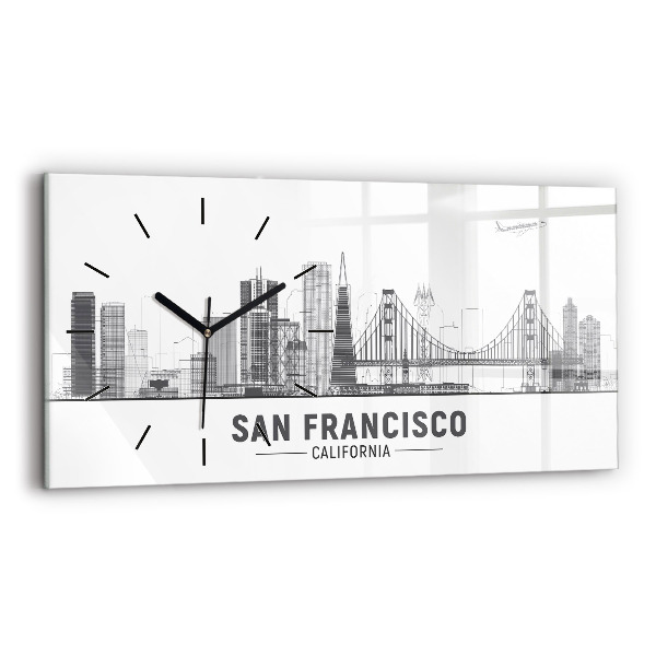 Zegar ścienny poziomy Panorama San Francisco