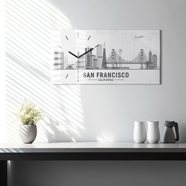 Zegar ścienny poziomy Panorama San Francisco