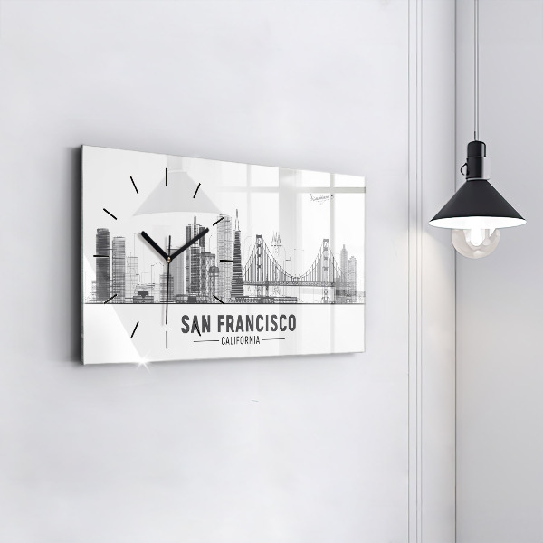 Zegar ścienny poziomy Panorama San Francisco