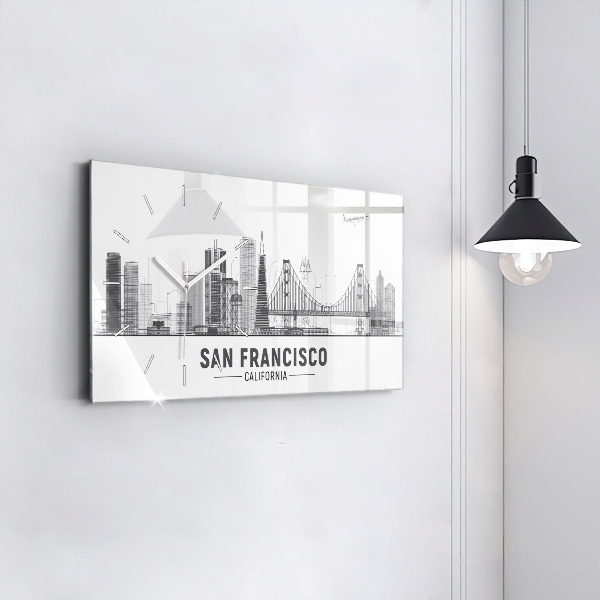 Zegar ścienny poziomy Panorama San Francisco