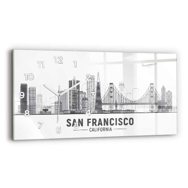 Zegar ścienny poziomy Panorama San Francisco