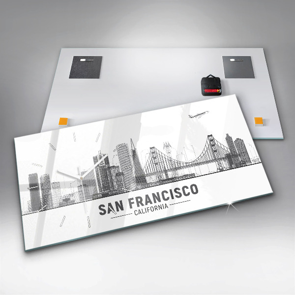 Zegar ścienny poziomy Panorama San Francisco