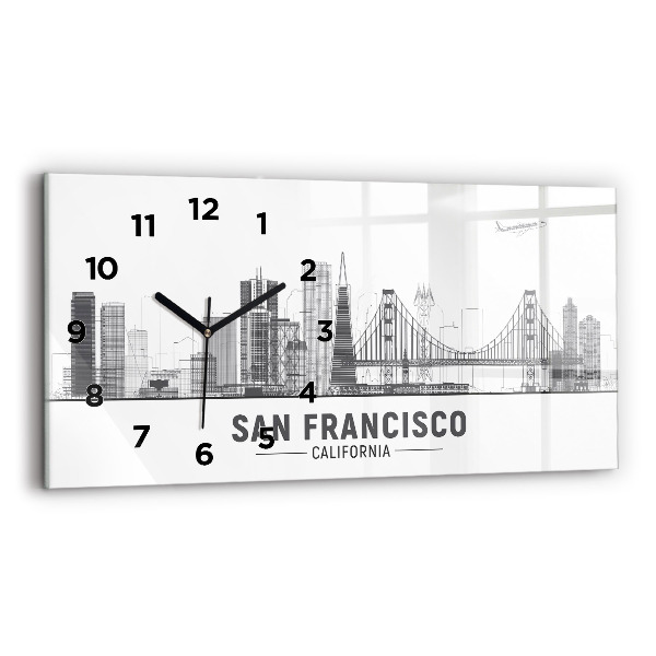 Zegar ścienny poziomy Panorama San Francisco
