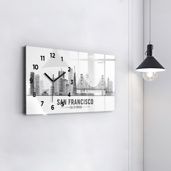 Zegar ścienny poziomy Panorama San Francisco