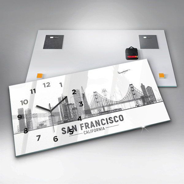Zegar ścienny poziomy Panorama San Francisco