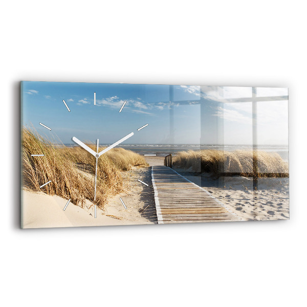 Zegar ścienny poziomy Widok na plażę